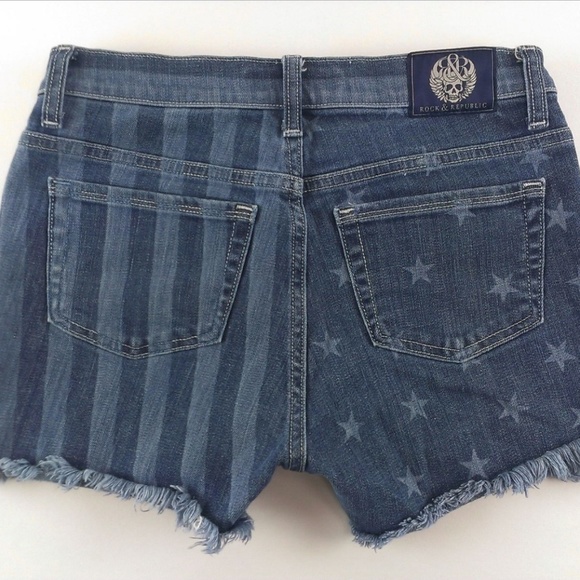 Rock & Republic Pants - Rock Republic Lolita Flag Stars Stripe Shorts C895